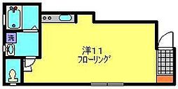 コーポ稲葉 2階ワンルームの間取り