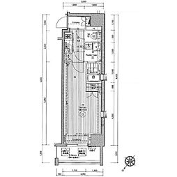 スパシエ・エル新横浜 1Kの間取図画像