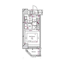 Raffistar伊勢佐木長者町駅前ウエスト 1Kの間取図画像