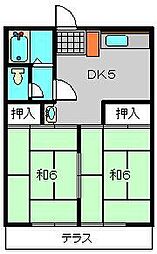 黎明荘 2DKの間取図画像