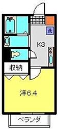 マルト参番館 1Kの間取図画像