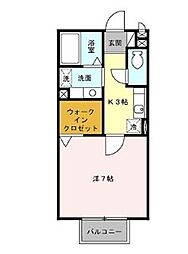 シルヴァンブリーズ 1Kの間取図画像