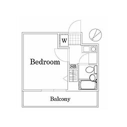 クリオ大口壱番館 1Kの間取図画像