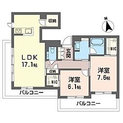 フローラ 2LDKの間取図画像