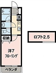 ヨコハマベイプリンスプリンセス 1Kの間取図画像