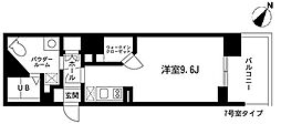 グロースメゾン新横浜 1Kの間取図画像
