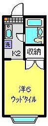 キャトルイケダ 1Kの間取図画像