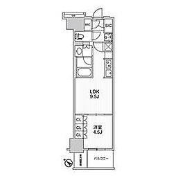 WORVE横浜伊勢佐木町 1LDKの間取図画像