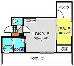 オーセンティックビュー横濱 1LDKの間取図画像