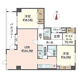 セントポリア箕面 2LDKの間取図画像