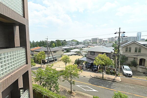 南向きバルコニーからは、第一種低層住居専用地域の閑静な街並みが広がります。前面に高い建物がないため、突き抜けるような青空と開放感を享受。陽当りも良好で、リビングに明るい光と心地よい風を運び込みます。