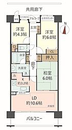 ジオ緑地公園シティフォレスト 3LDKの間取図画像