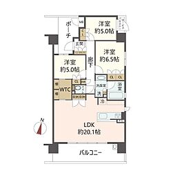 グランドパレス豊中シーズンプレイス 3LDKの間取図画像