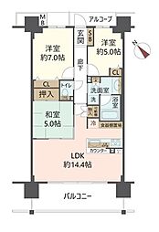 エクステラス日生中央ウエストテラス 3LDKの間取図画像