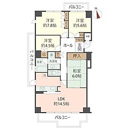 パークハウス猪名川壱番街A棟 4LDKの間取図画像