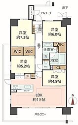 ジオ川西多田パークサイト 4LDKの間取図画像