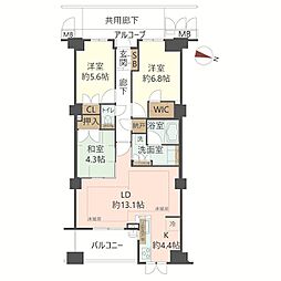 ジークレフ・ジオ神戸本山 3LDKの間取図画像