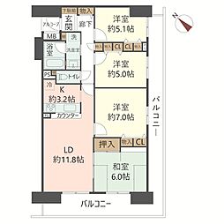 ウェステージ明石四番館 4LDKの間取り