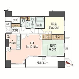 ステイツクレスト芦屋業平 2LDKの間取図画像