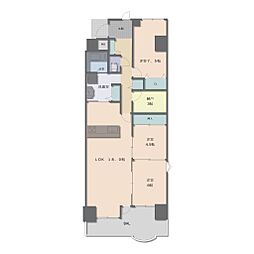 プレステアーバン西大和 3SLDKの間取図画像