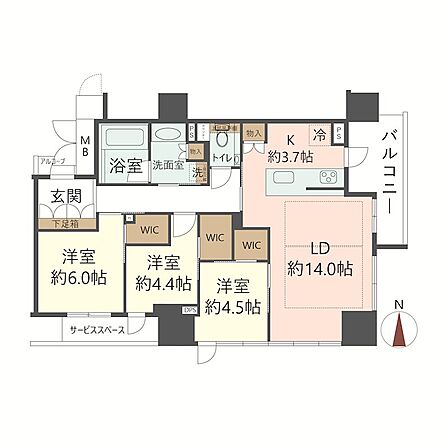 3LDK 間取り