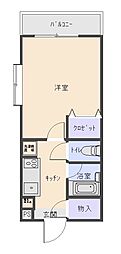 M2ビル 1Kの間取図画像
