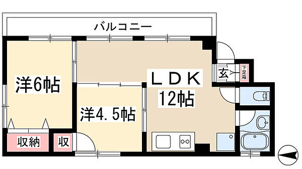 シャンボール長久手 403｜愛知県長久手市作田２丁目(賃貸マンション2LDK・4階・44.72㎡)の写真 その2