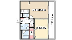 スプリング・ウエル 1LDKの間取図画像
