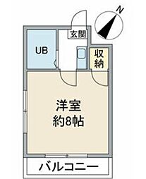 ヒルトップ平和ヶ丘 1Kの間取図画像