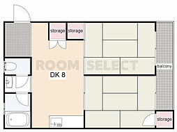 高商ビル 2DKの間取図画像