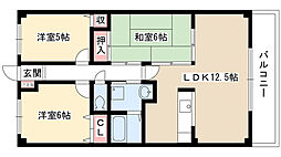 社ヶ丘ヒルズ 3LDKの間取図画像