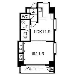 プロビデンスアオイタワー 1LDKの間取図画像