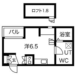 ル・ココン東中島町 ワンルームの間取図画像