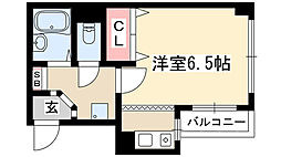 タウンハイツ天池 1Kの間取図画像
