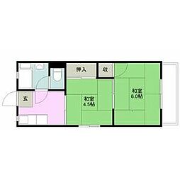 ハニリリカ2 2Kの間取図画像