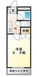 アーバンヒルズ 1Kの間取図画像