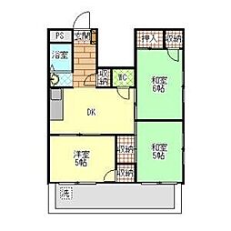 第2朝日ビル 3DKの間取図画像