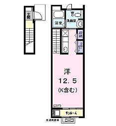 プロムナードY ワンルームの間取図画像
