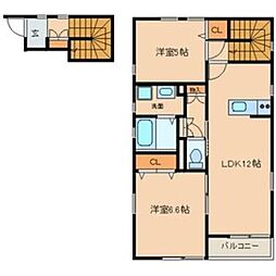 フォレストメゾン巴 2LDKの間取図画像