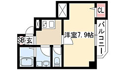 グランソレイユ 1Kの間取図画像