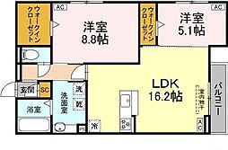 ルヴィータ川名山町 2LDKの間取図画像