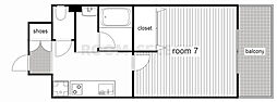 CITYSPIRE名駅前 1Kの間取図画像