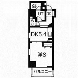 メリヴ鶴舞 1DKの間取図画像