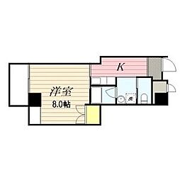 西一ビル 1DKの間取図画像