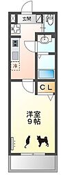 名古屋市東区葵3丁目アパート 1Kの間取図画像