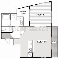 D-アパートメント泉 1LDKの間取図画像