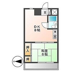 ラ・クール泉 1DKの間取図画像