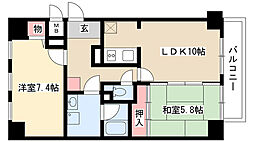 グレース堀田 2DKの間取図画像
