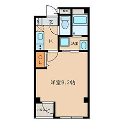 トミテラス 1Kの間取図画像