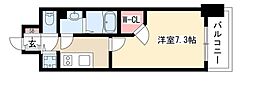 プレサンス栄ライズ 1Kの間取図画像